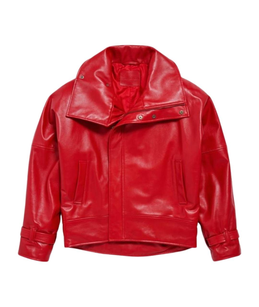 BALENCIAGA Красная кожаная куртка, фото 1