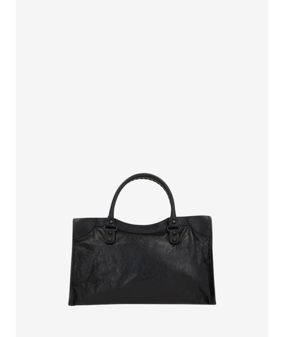 BALENCIAGA Черная кожаная сумка тоут, фото 3