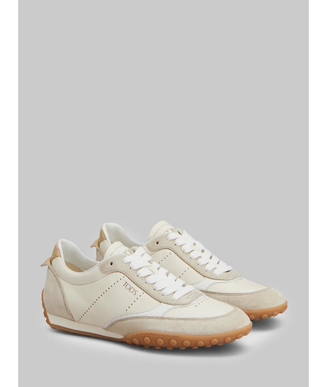 TOD'S Белые кожаные кроссовки, фото 2