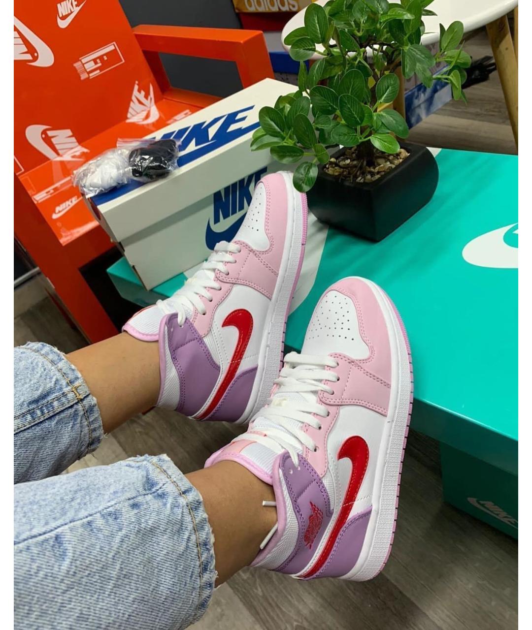 JORDAN Розовые кожаные кеды, фото 5