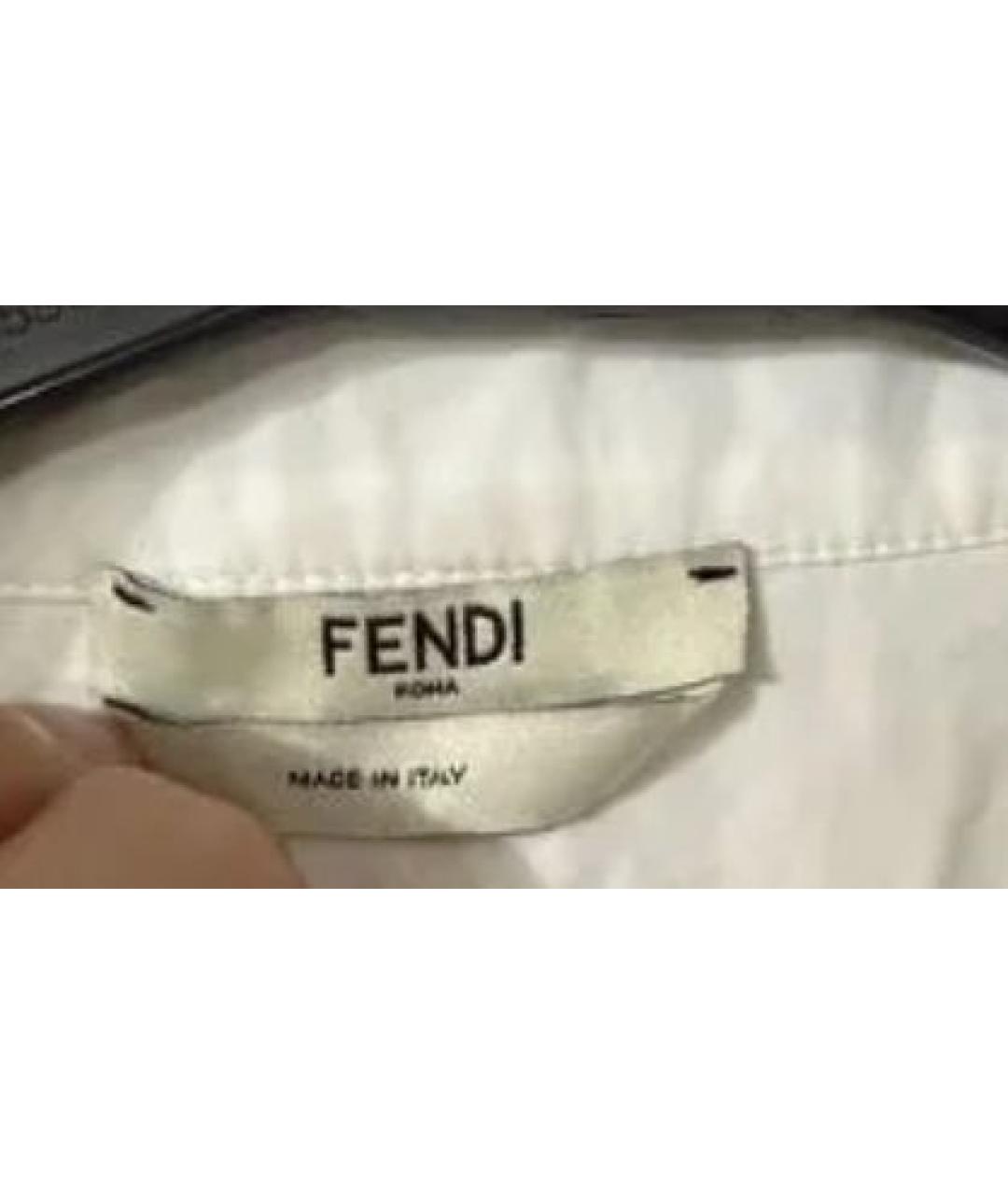 FENDI Белое хлопковое повседневное платье, фото 7