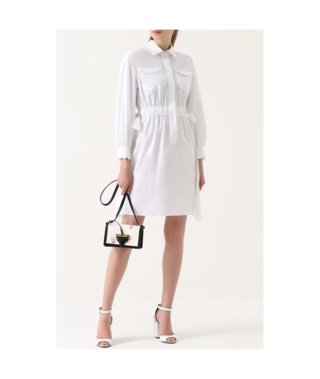 FENDI Белое хлопковое повседневное платье, фото 5
