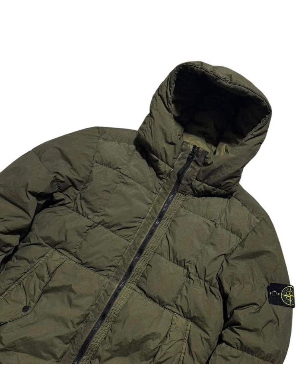 STONE ISLAND Хаки нейлоновый пуховик, фото 3