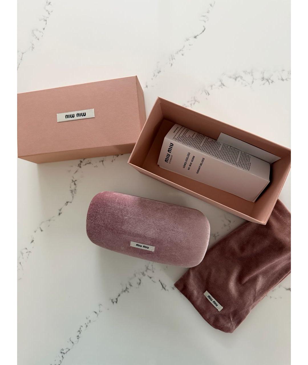 MIU MIU Золотые металлические солнцезащитные очки, фото 4