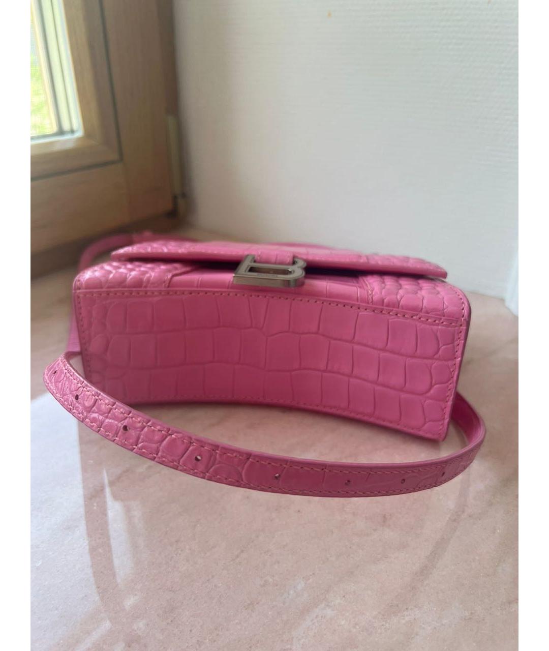 BALENCIAGA Розовая сумка с короткими ручками из лакированной кожи, фото 5