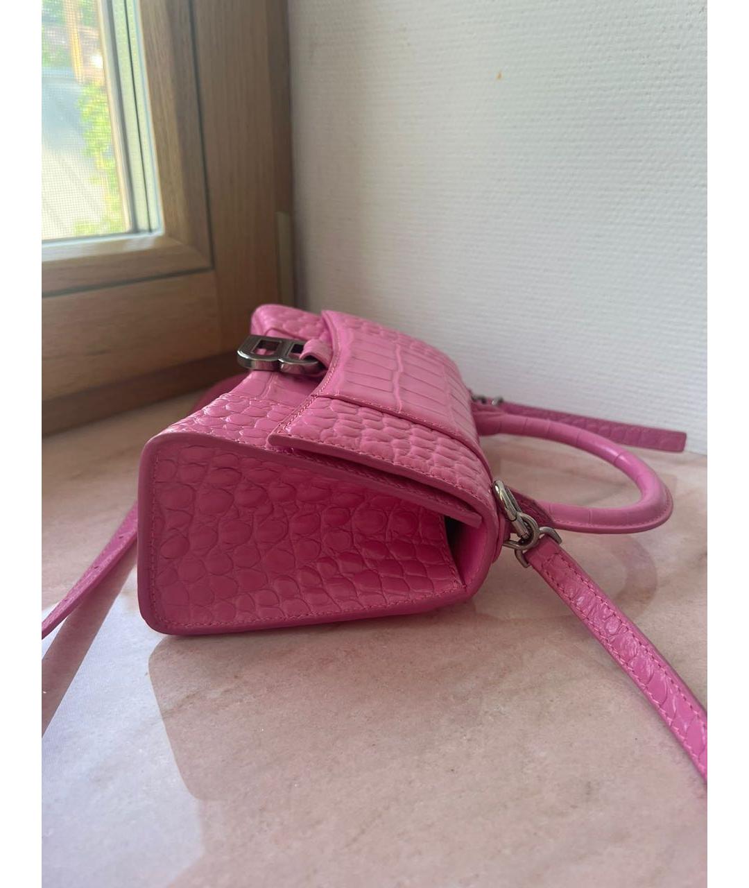 BALENCIAGA Розовая сумка с короткими ручками из лакированной кожи, фото 6