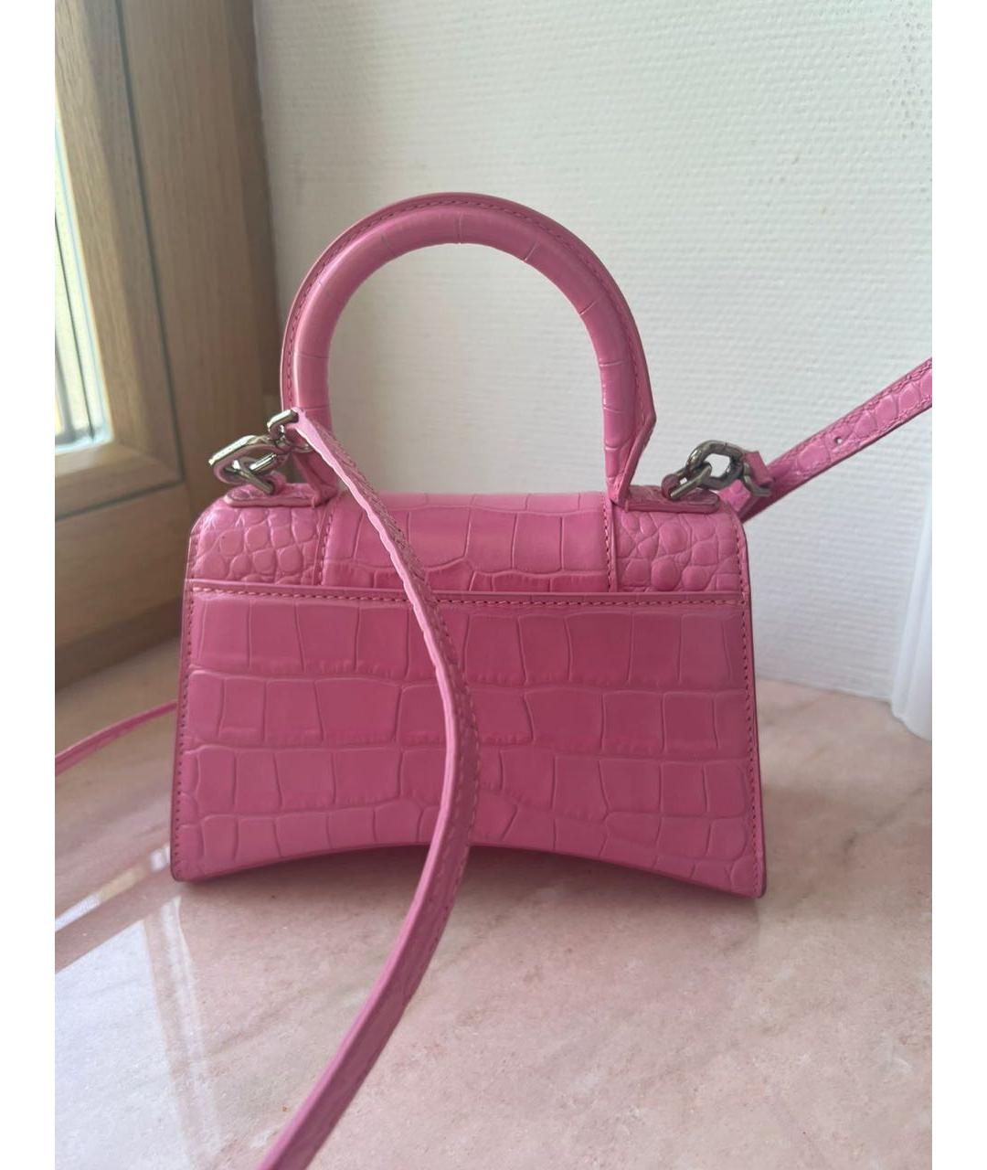BALENCIAGA Розовая сумка с короткими ручками из лакированной кожи, фото 3