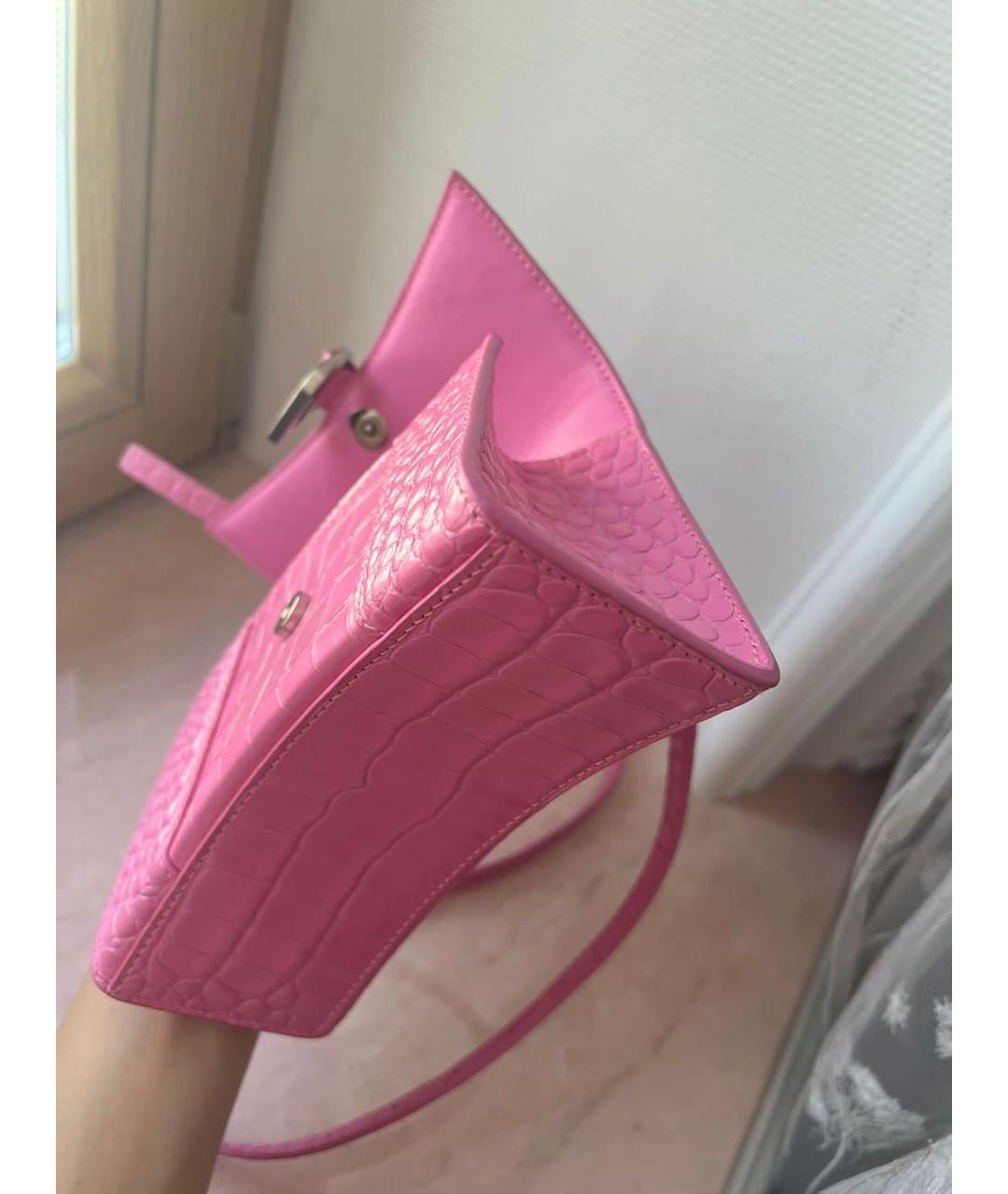BALENCIAGA Розовая сумка с короткими ручками из лакированной кожи, фото 4