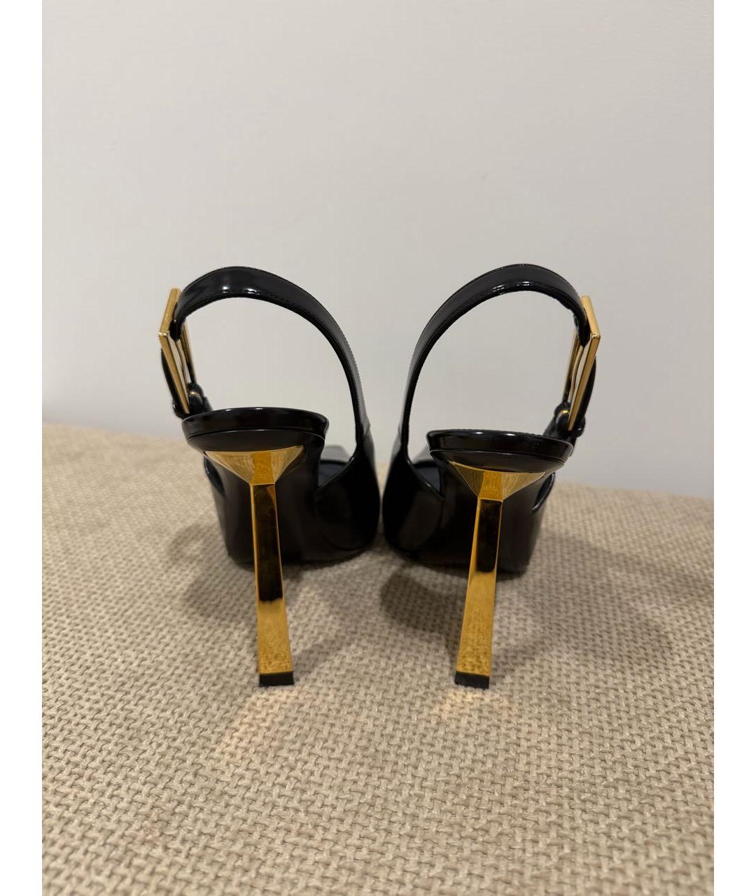 SAINT LAURENT Черные туфли из лакированной кожи, фото 4