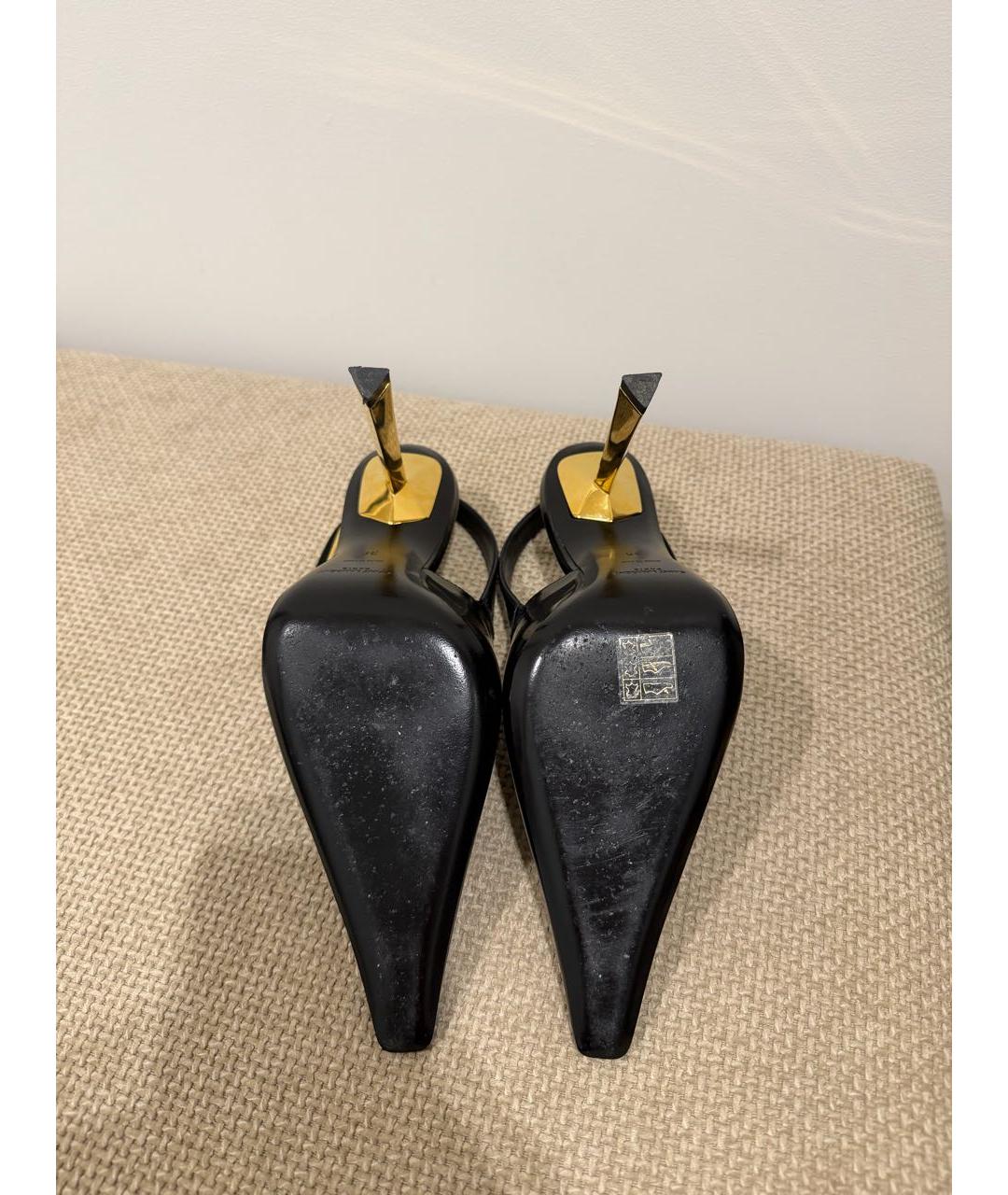 SAINT LAURENT Черные туфли из лакированной кожи, фото 5