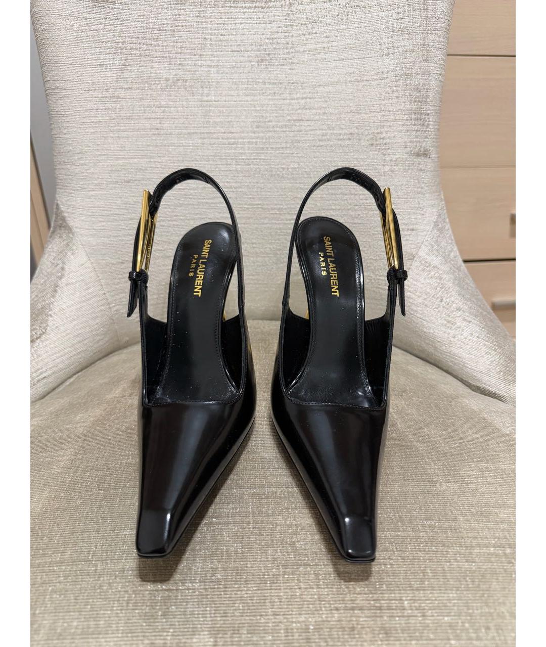 SAINT LAURENT Черные туфли из лакированной кожи, фото 3