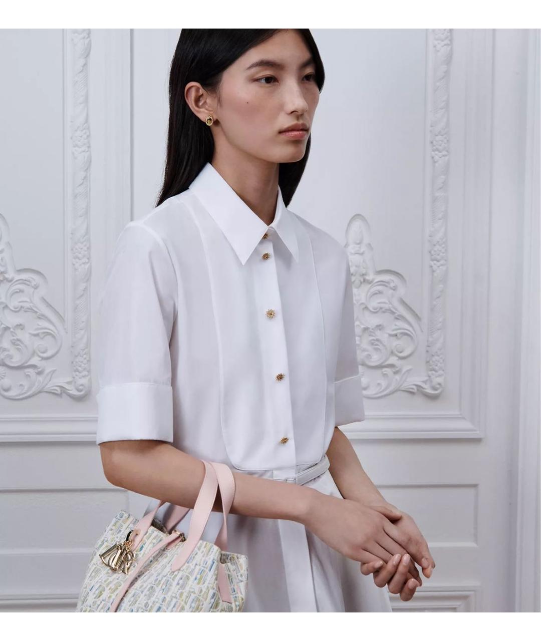 CHRISTIAN DIOR Белое хлопковое повседневное платье, фото 3