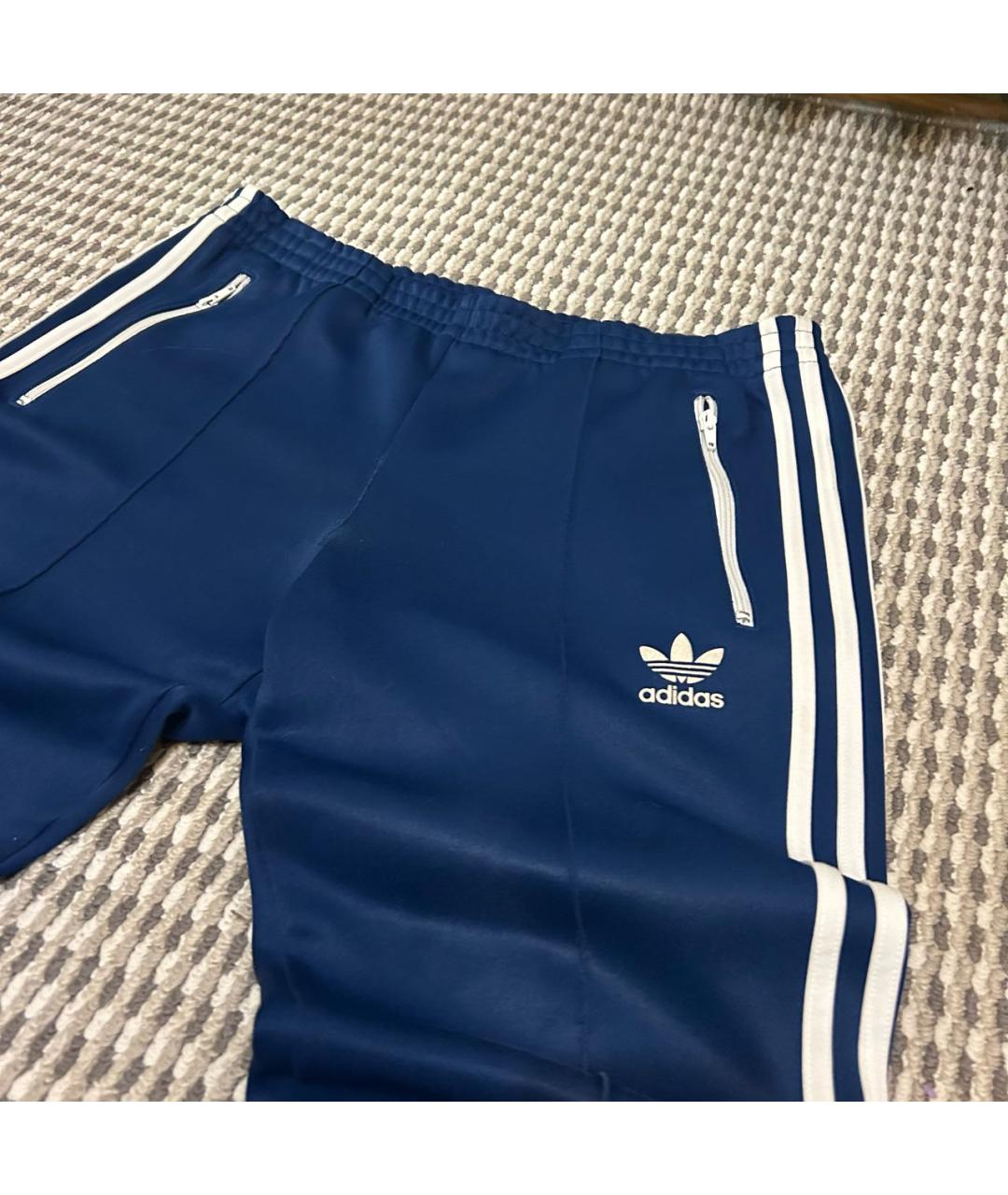 ADIDAS Синие полиэстеровые повседневные брюки, фото 2