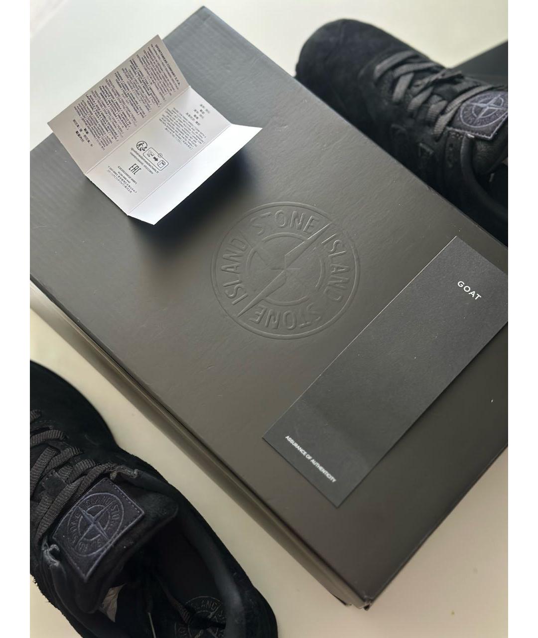 STONE ISLAND Черные замшевые низкие кроссовки / кеды, фото 7