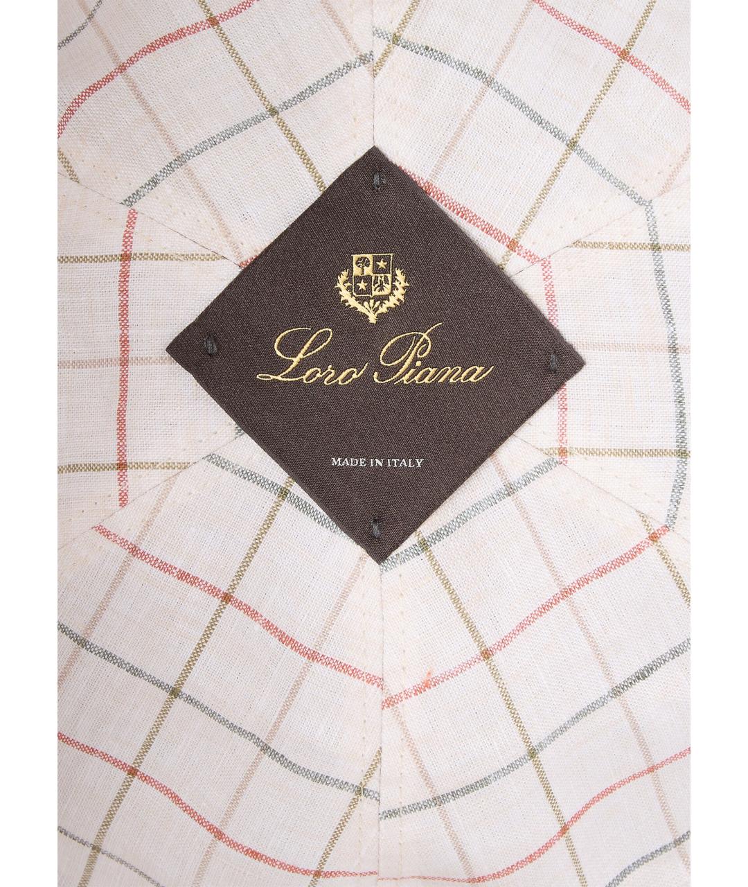 LORO PIANA Коричневая льняная кепка/бейсболка, фото 4