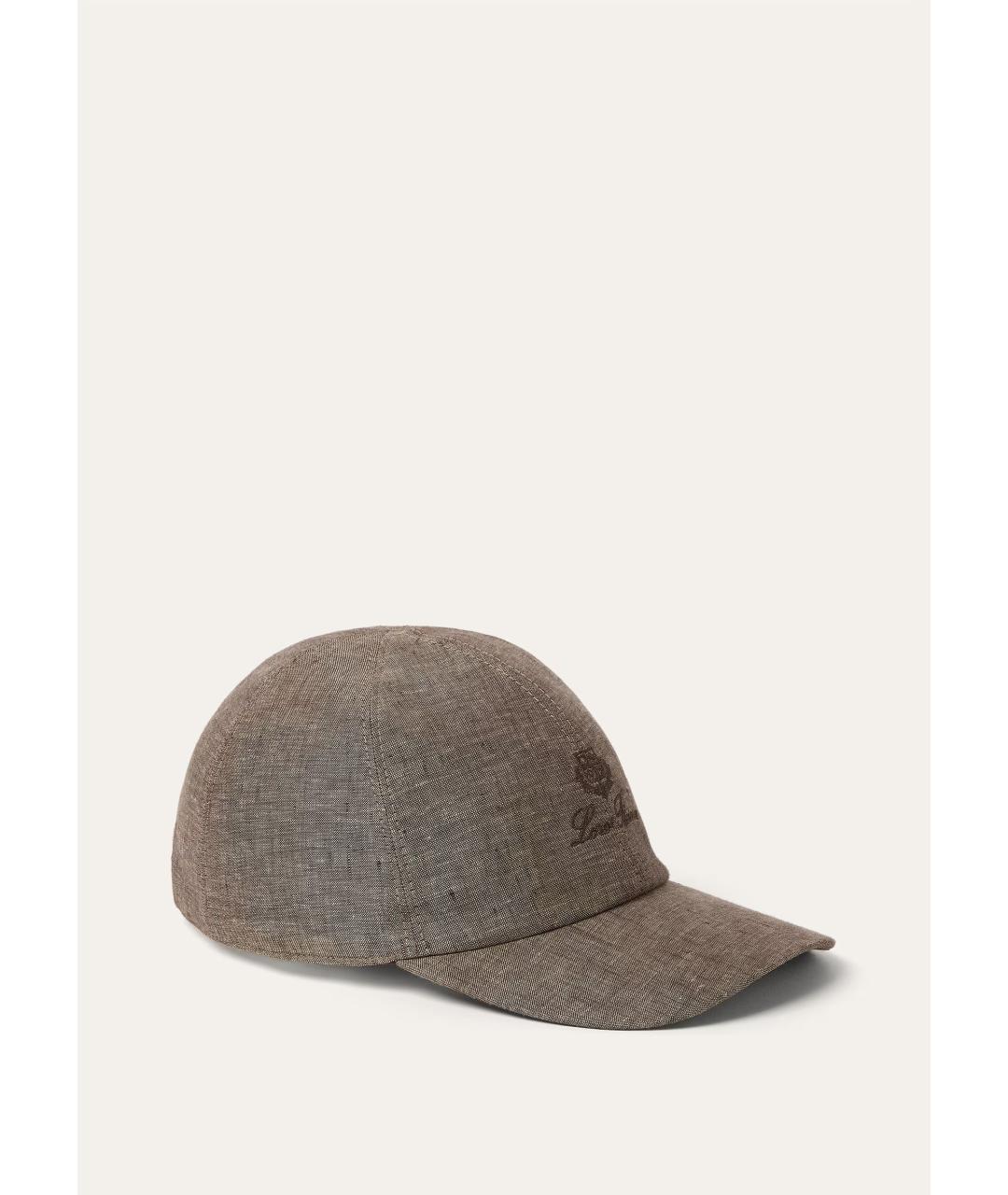 LORO PIANA Коричневая льняная кепка/бейсболка, фото 5