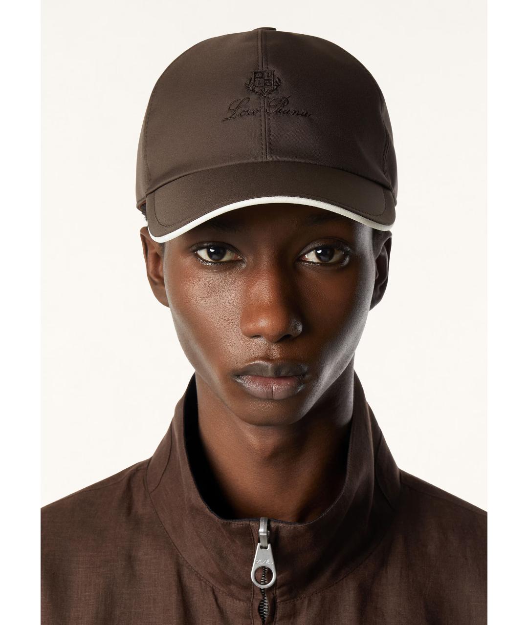 LORO PIANA Коричневая синтетическая кепка/бейсболка, фото 4