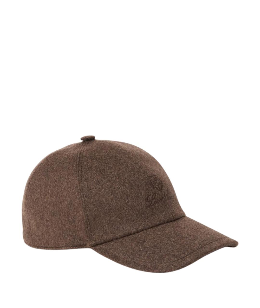 LORO PIANA Коричневая кашемировая кепка/бейсболка, фото 1