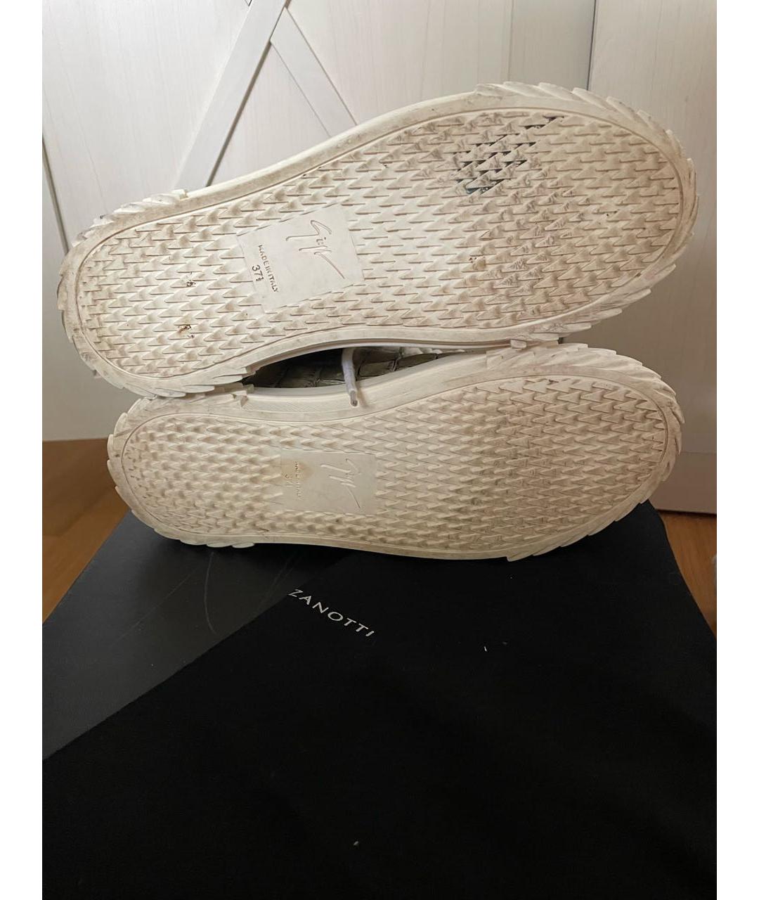 GIUSEPPE ZANOTTI DESIGN Хаки кожаные кеды, фото 5