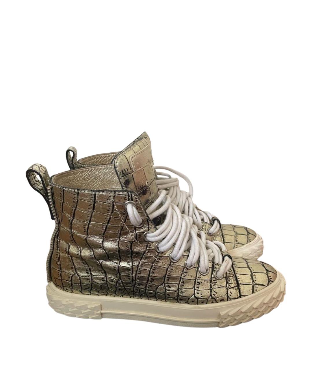 GIUSEPPE ZANOTTI DESIGN Хаки кожаные кеды, фото 1