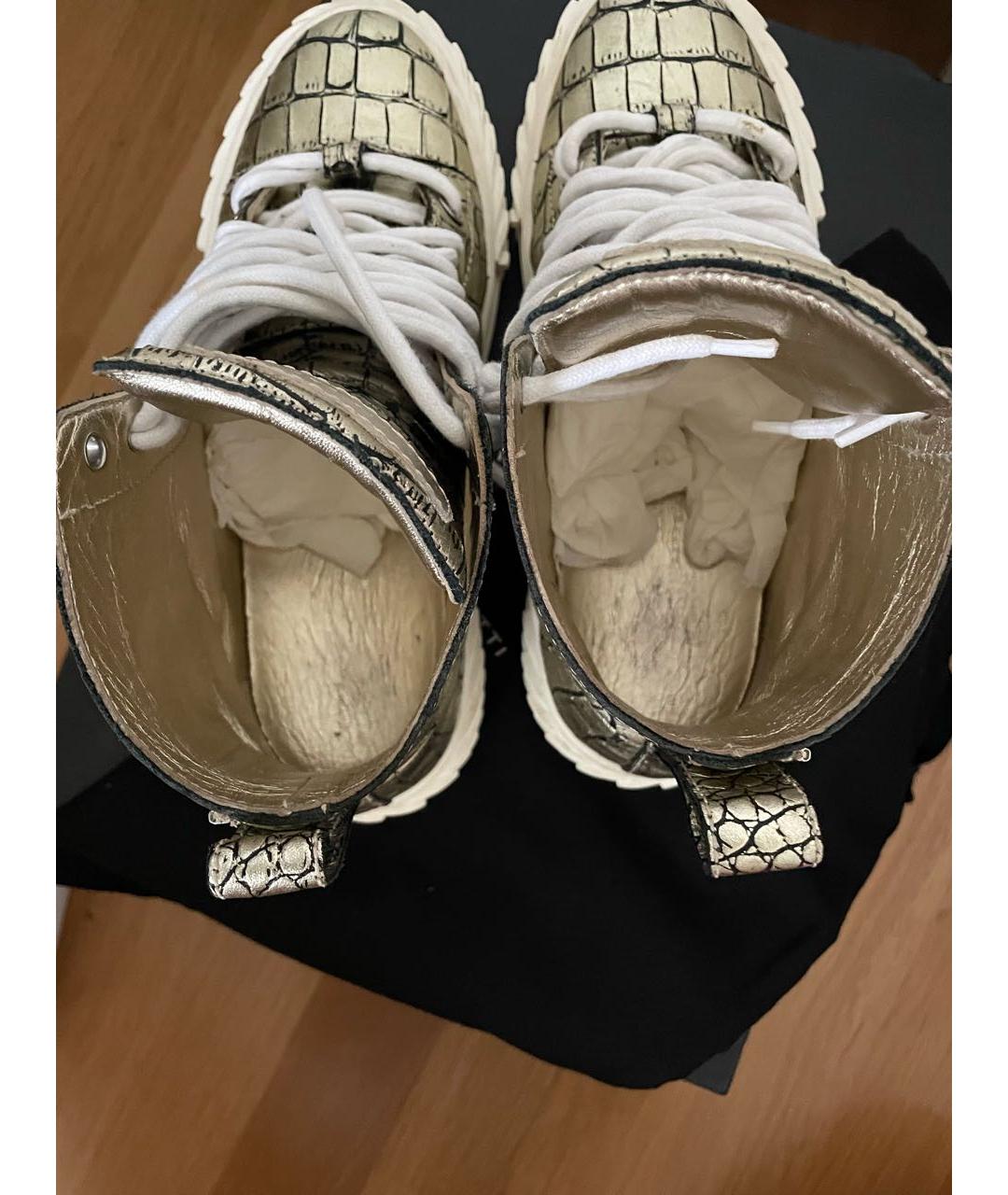 GIUSEPPE ZANOTTI DESIGN Хаки кожаные кеды, фото 3