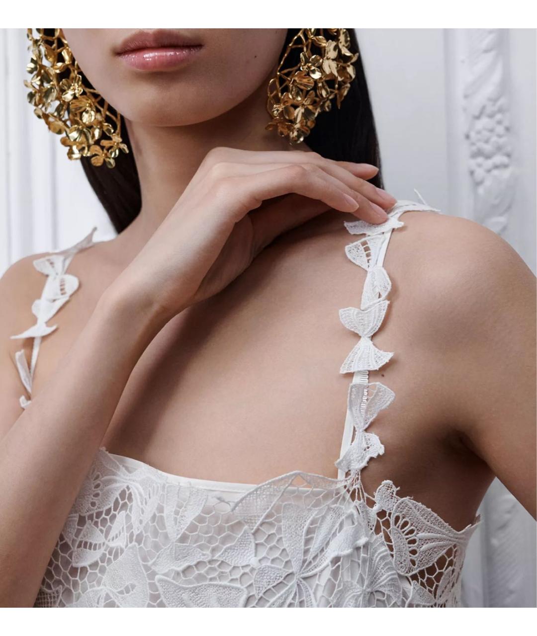 CHRISTIAN DIOR Белое хлопковое вечернее платье, фото 4