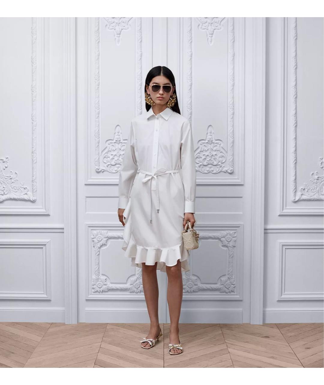 CHRISTIAN DIOR Белое хлопковое повседневное платье, фото 2