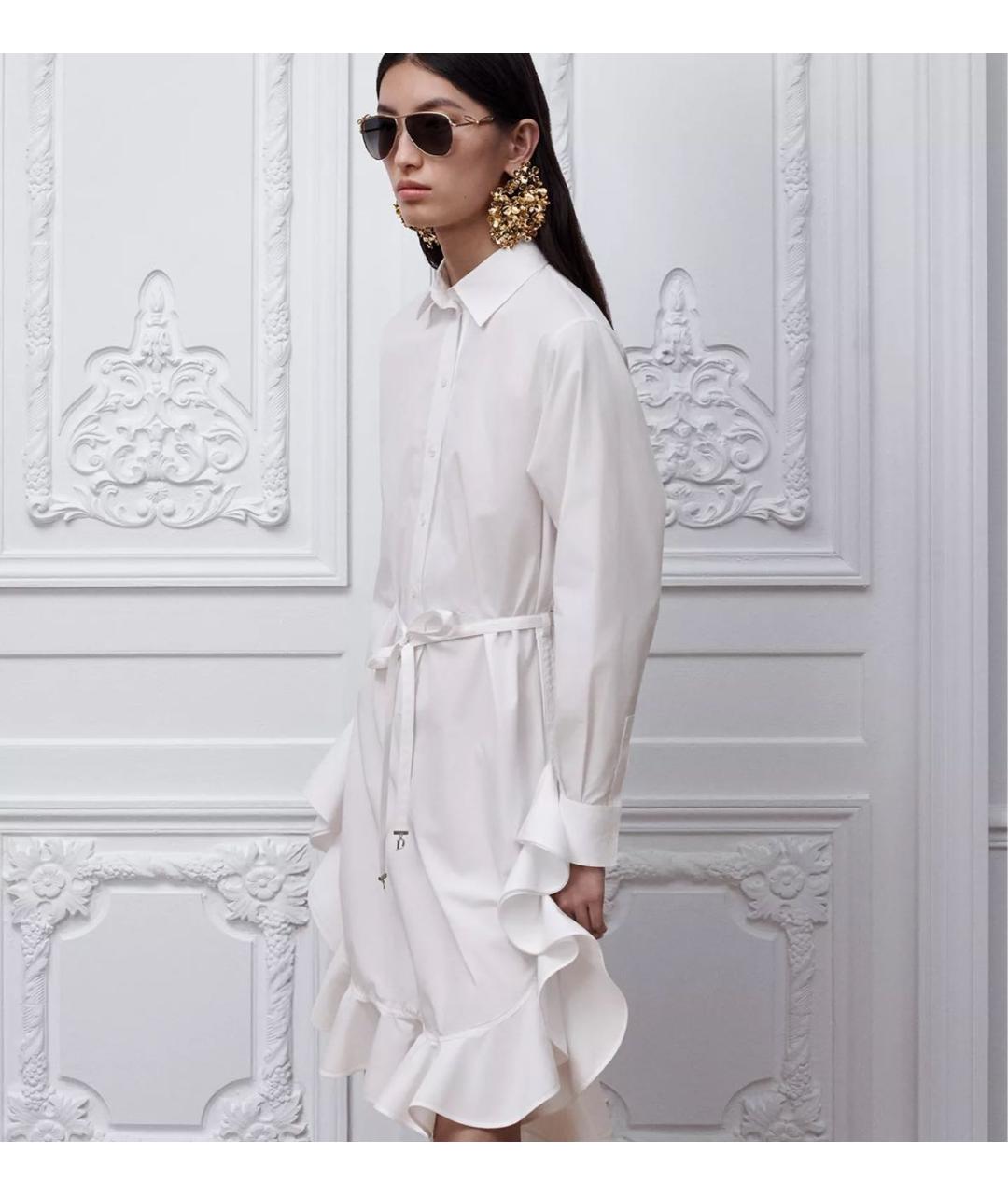 CHRISTIAN DIOR Белое хлопковое повседневное платье, фото 3