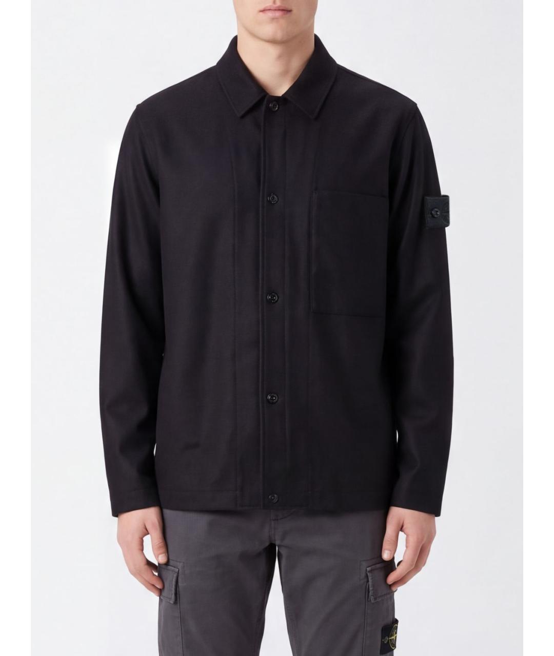 STONE ISLAND Темно-синяя кэжуал рубашка, фото 2