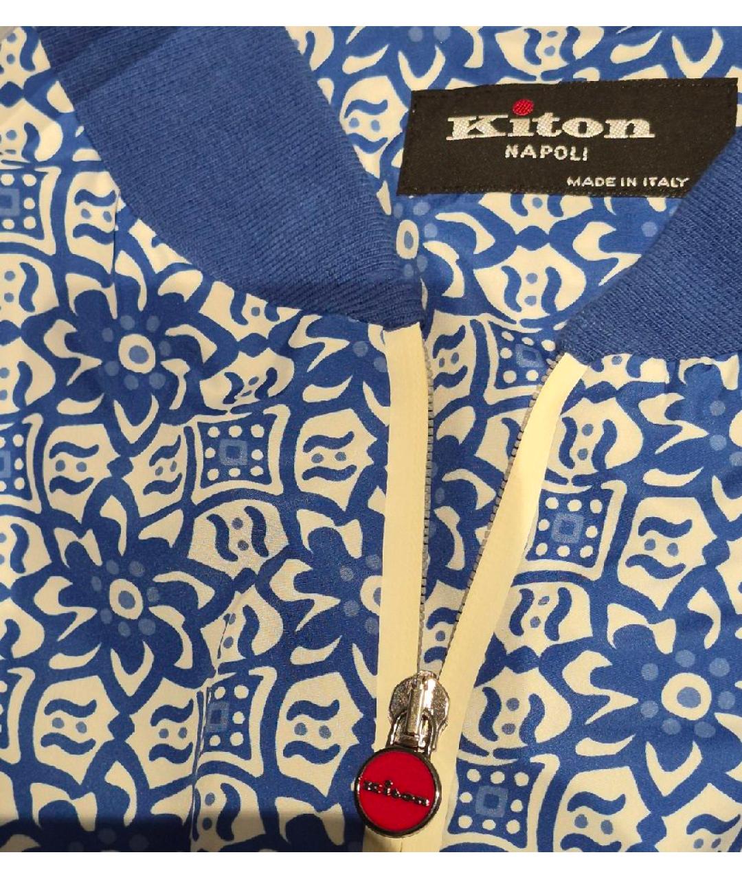 KITON Синяя полиамидовая куртка, фото 8