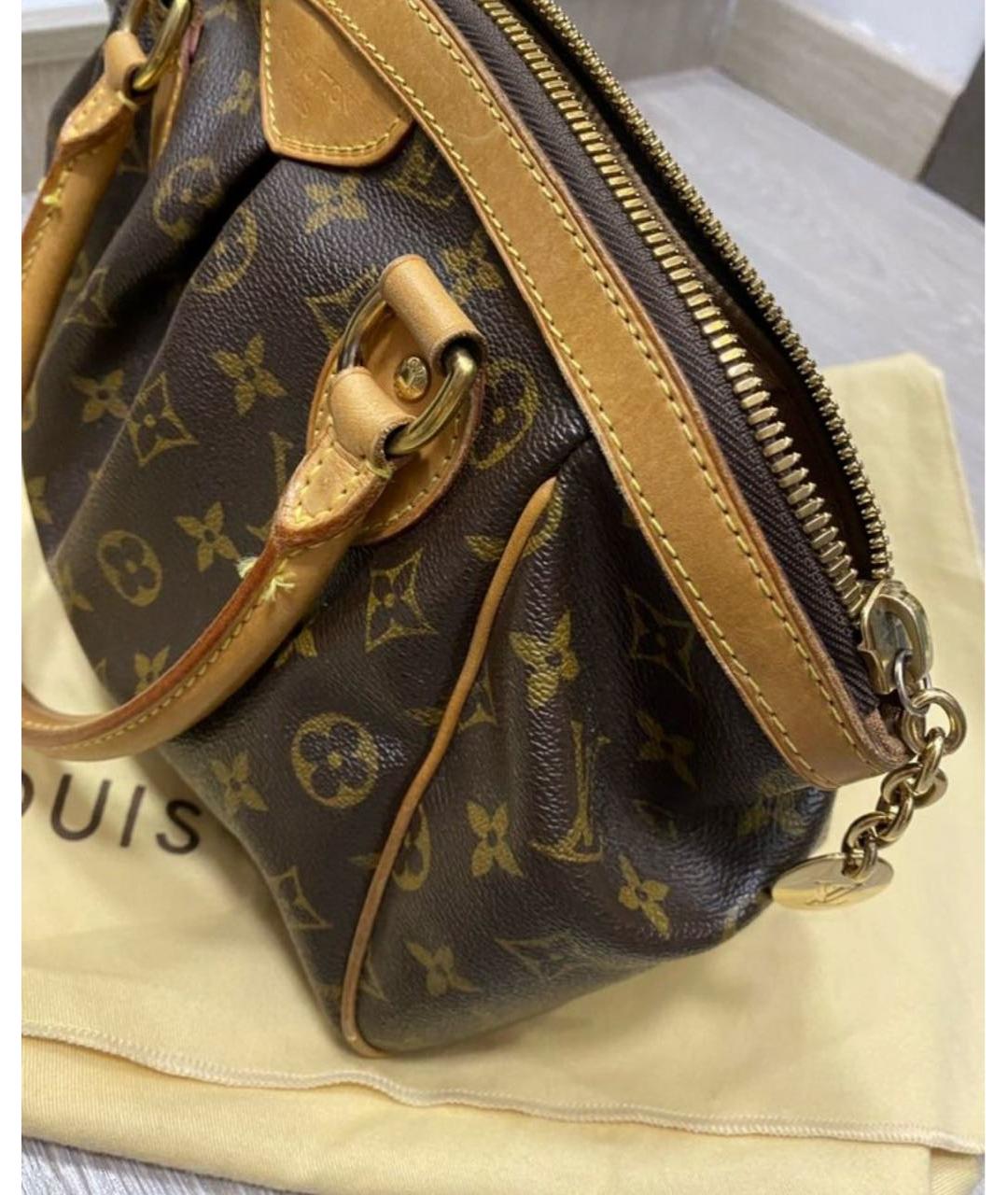 LOUIS VUITTON Коричневая кожаная сумка с короткими ручками, фото 2