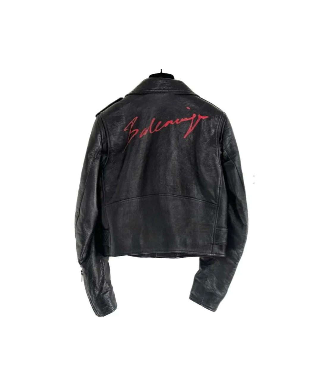 BALENCIAGA Черная кожаная куртка, фото 3