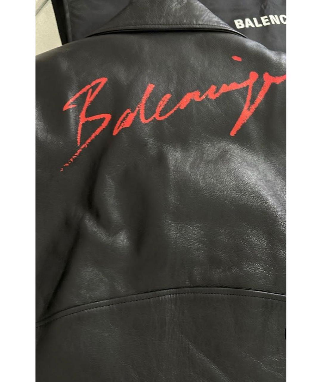BALENCIAGA Черная кожаная куртка, фото 2
