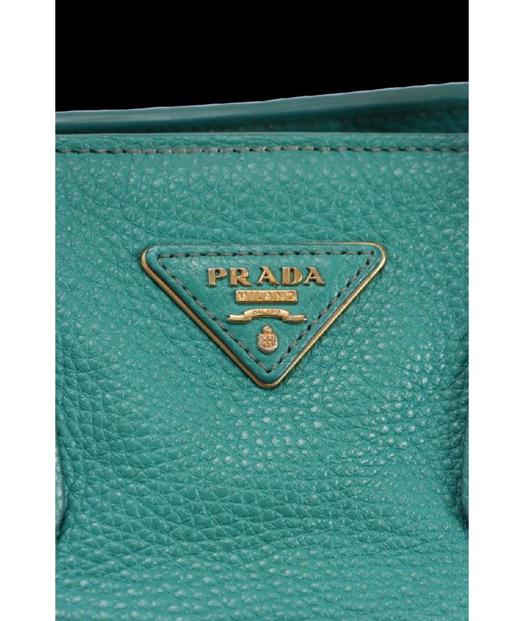 PRADA Зеленая кожаная сумка тоут, фото 6