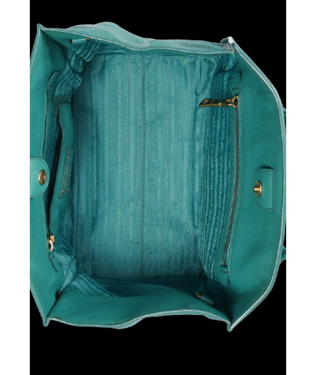 PRADA Зеленая кожаная сумка тоут, фото 5