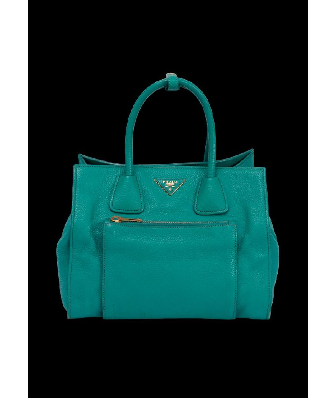 PRADA Зеленая кожаная сумка тоут, фото 2