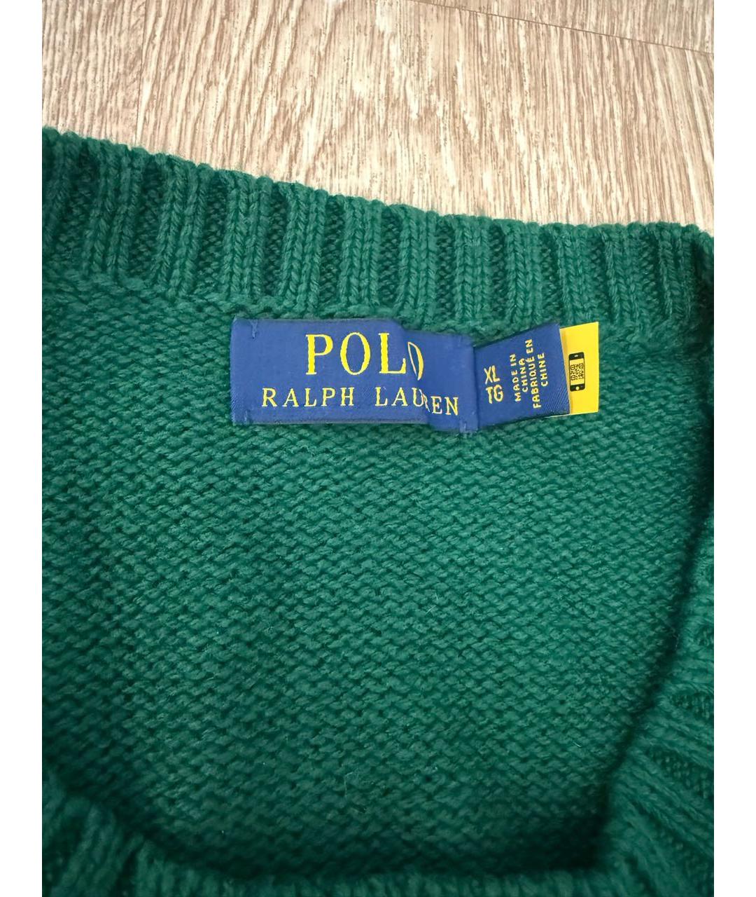 POLO RALPH LAUREN Зеленый шерстяной джемпер / свитер, фото 3