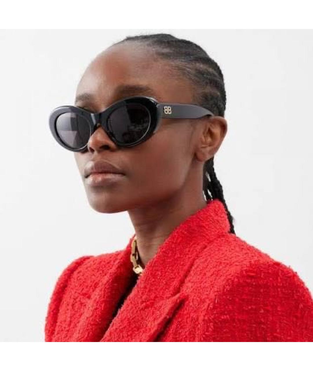 BALENCIAGA Черные пластиковые солнцезащитные очки, фото 6