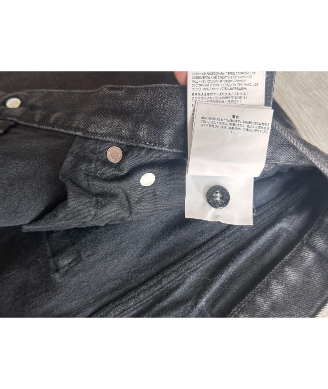 STONE ISLAND Черные хлопковые прямые джинсы, фото 5