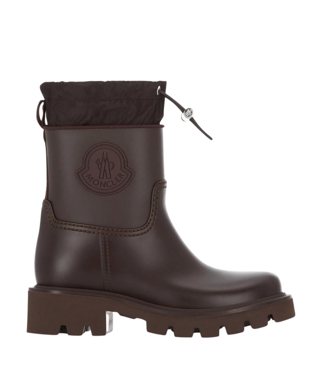 MONCLER Коричневые резиновые сапоги, фото 1