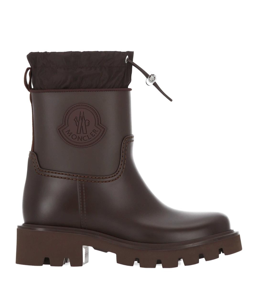 MONCLER Коричневые резиновые сапоги, фото 5