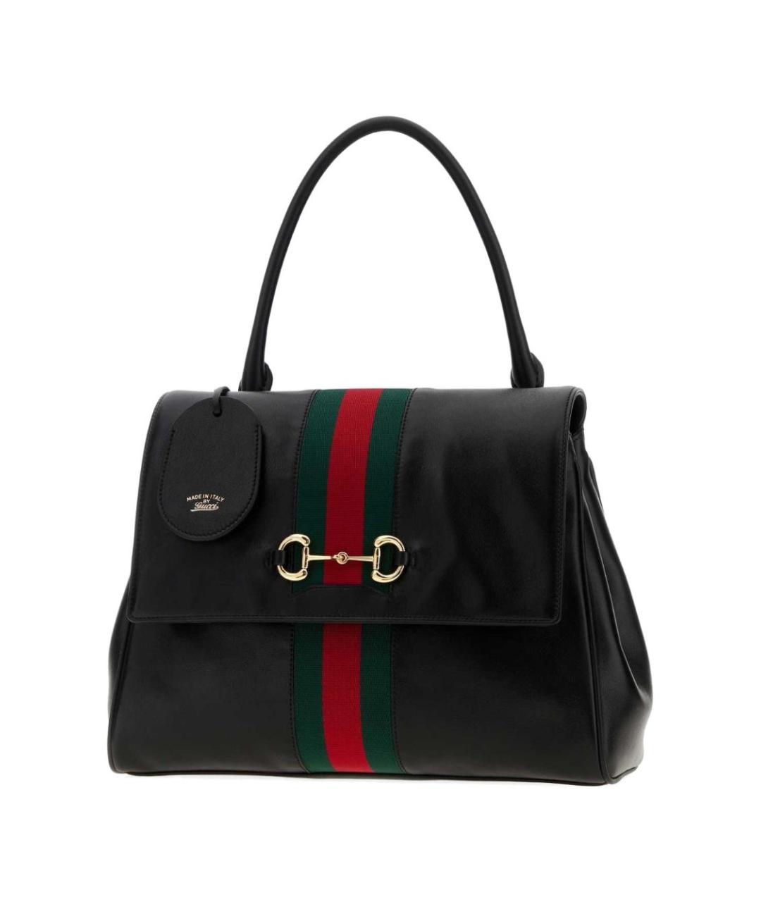 GUCCI Черная кожаная сумка тоут, фото 2