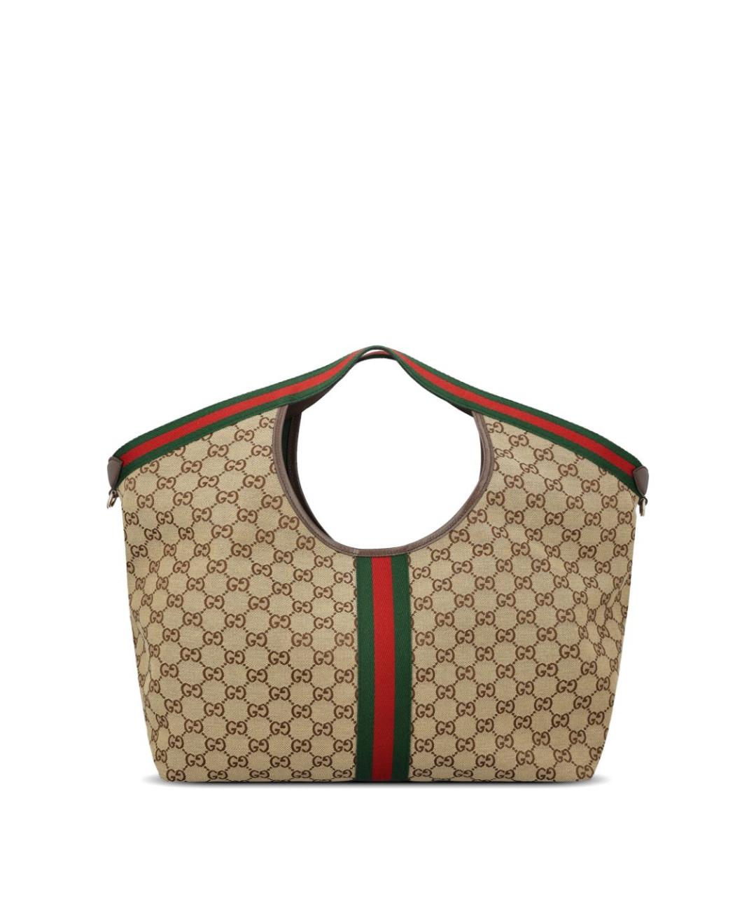 GUCCI Бежевая сумка тоут из канвы, фото 3