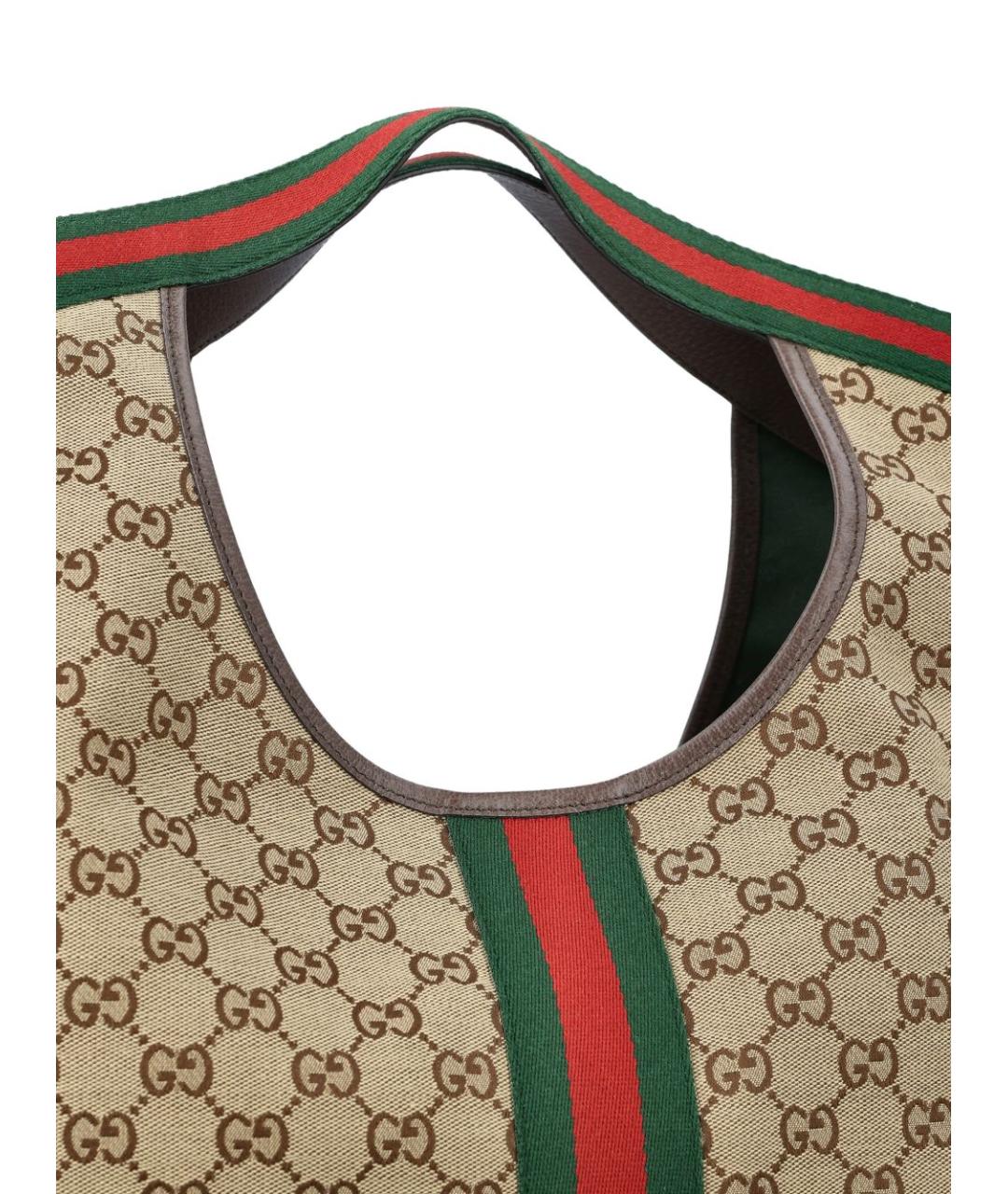 GUCCI Бежевая сумка тоут из канвы, фото 4