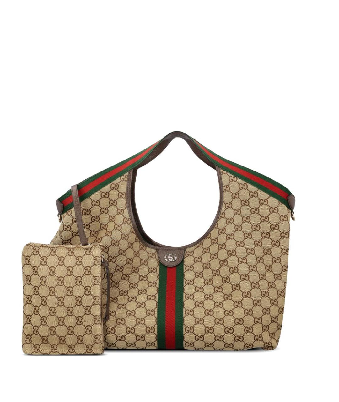 GUCCI Бежевая сумка тоут из канвы, фото 5