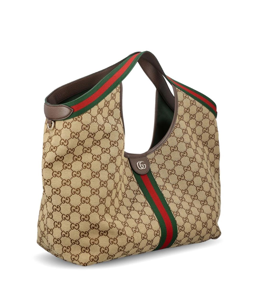 GUCCI Бежевая сумка тоут из канвы, фото 2