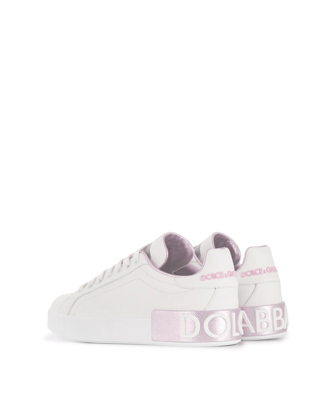 DOLCE&GABBANA Белые кожаные кеды, фото 3
