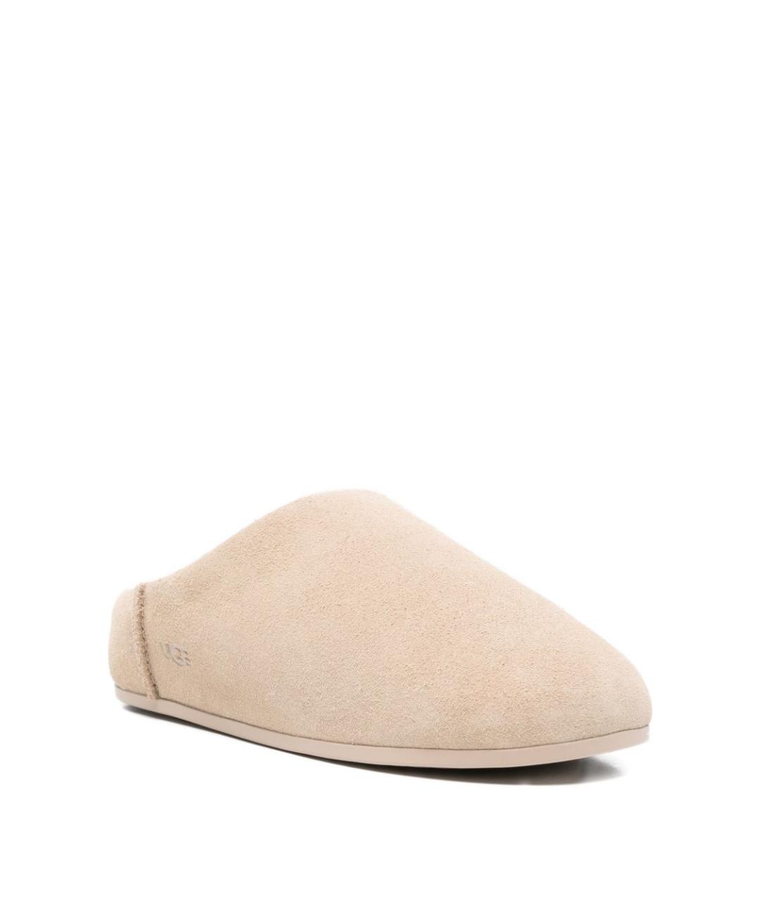 UGG Бежевые замшевые сабо, фото 2