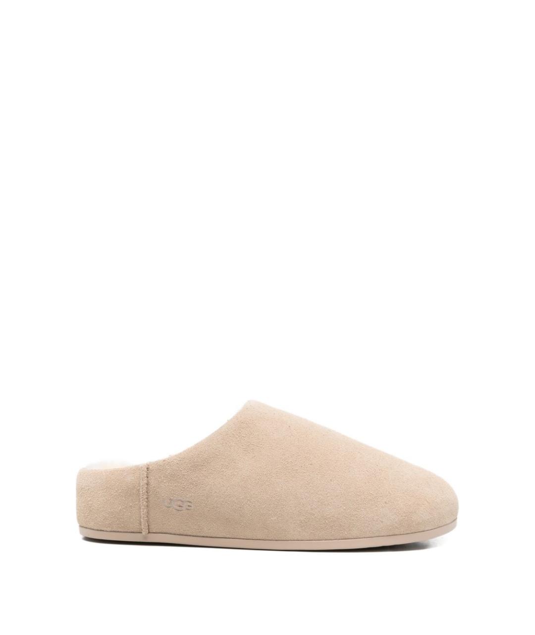 UGG Бежевые замшевые сабо, фото 5