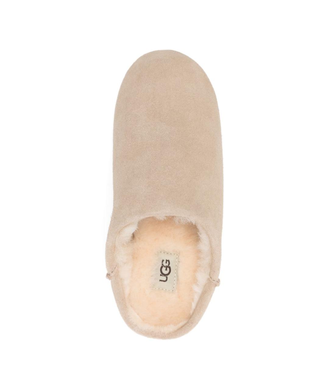UGG Бежевые замшевые сабо, фото 3